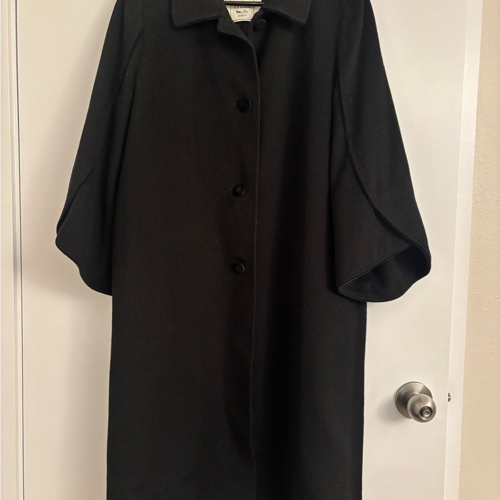 VTG Weill Paris Size 40 Wool Coat Black Collar France